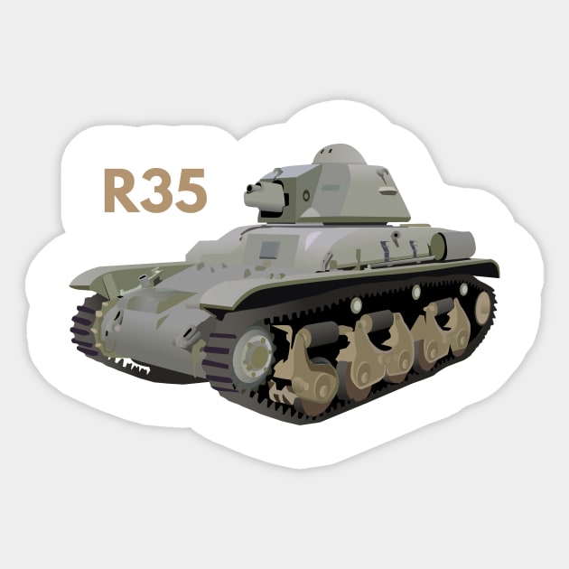 R35 WW2 French Tank Sticker by NorseTech